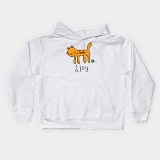 Cute Cat &joy Doodle Graphic Design Kids Hoodie